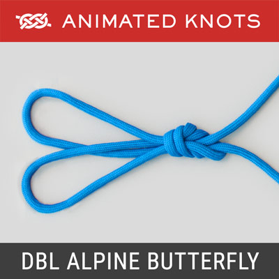 Double Alpine Butterfly Loop - two secure loops in the middle of rope